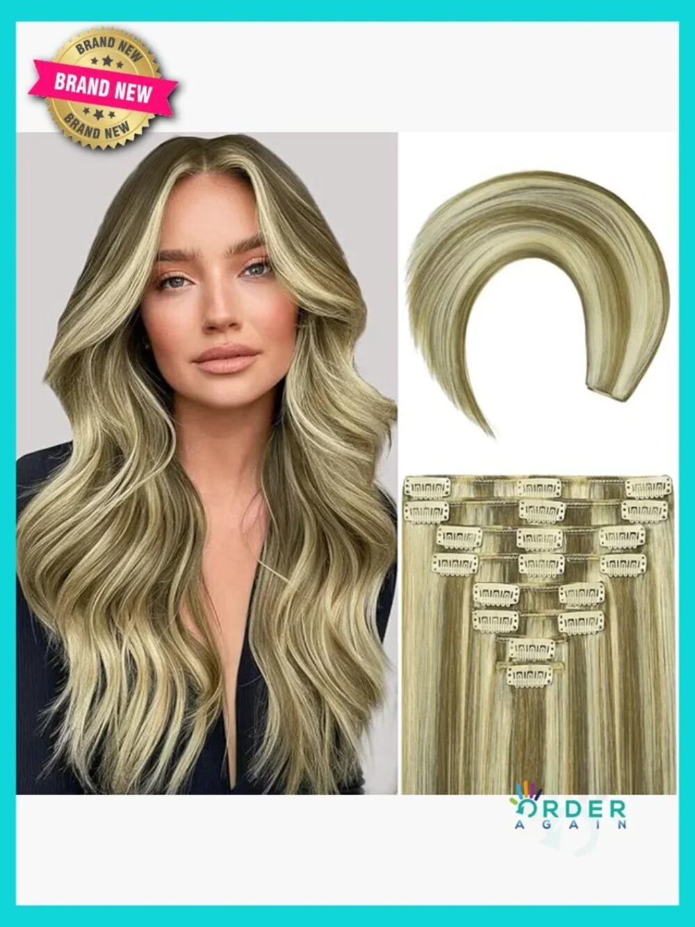 20 Inch Clip In Hair Extensions Straight Remy Human Hair Double Weft 8pcs